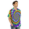 Illusion Optical Psychedelic Spiral Men's Hawaiian Shirt-grizzshop