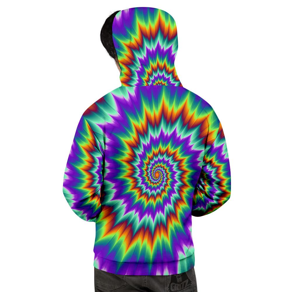 Illusion Optical Psychedelic Spiral Men's Hoodie-grizzshop