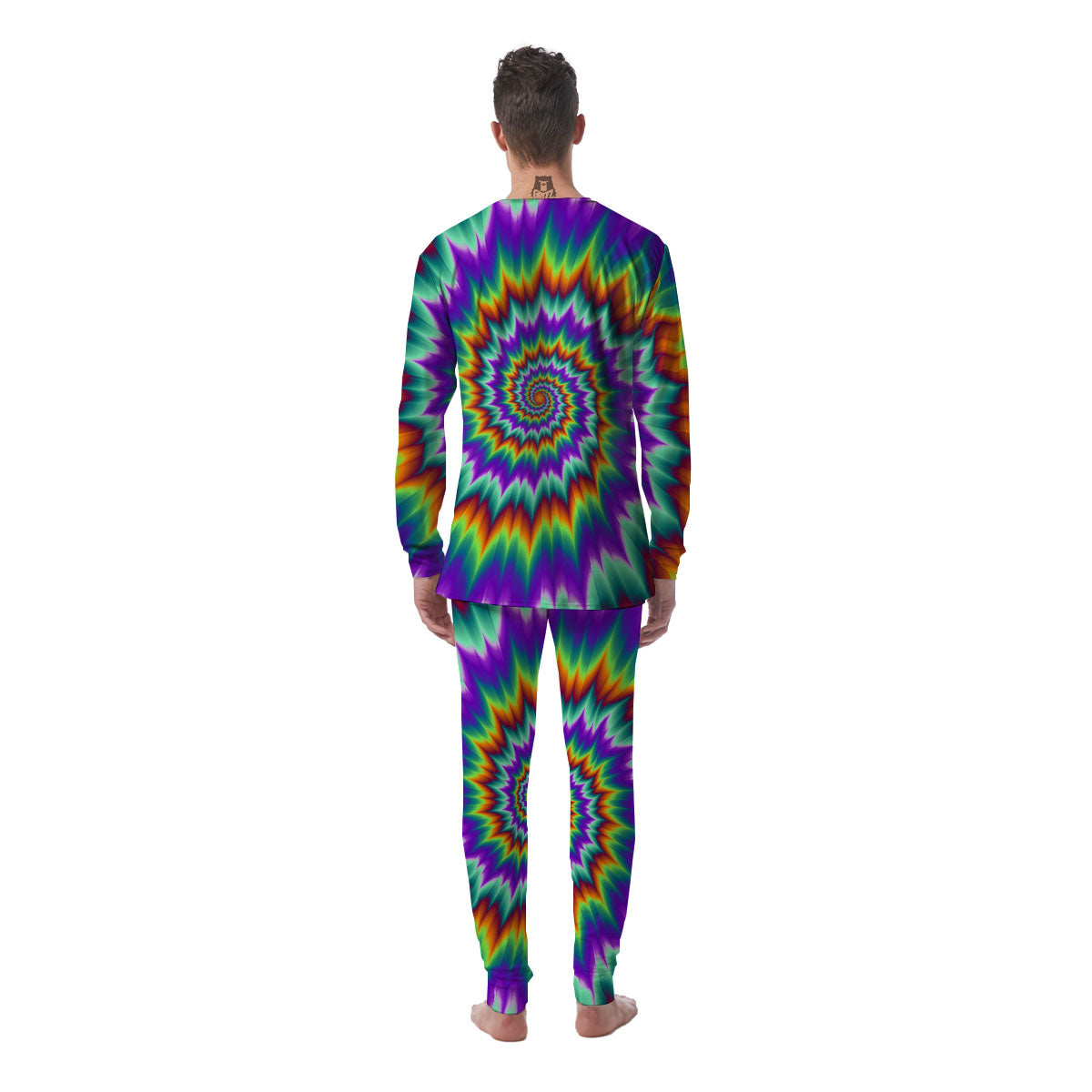 Illusion Optical Psychedelic Spiral Men's Pajamas-grizzshop
