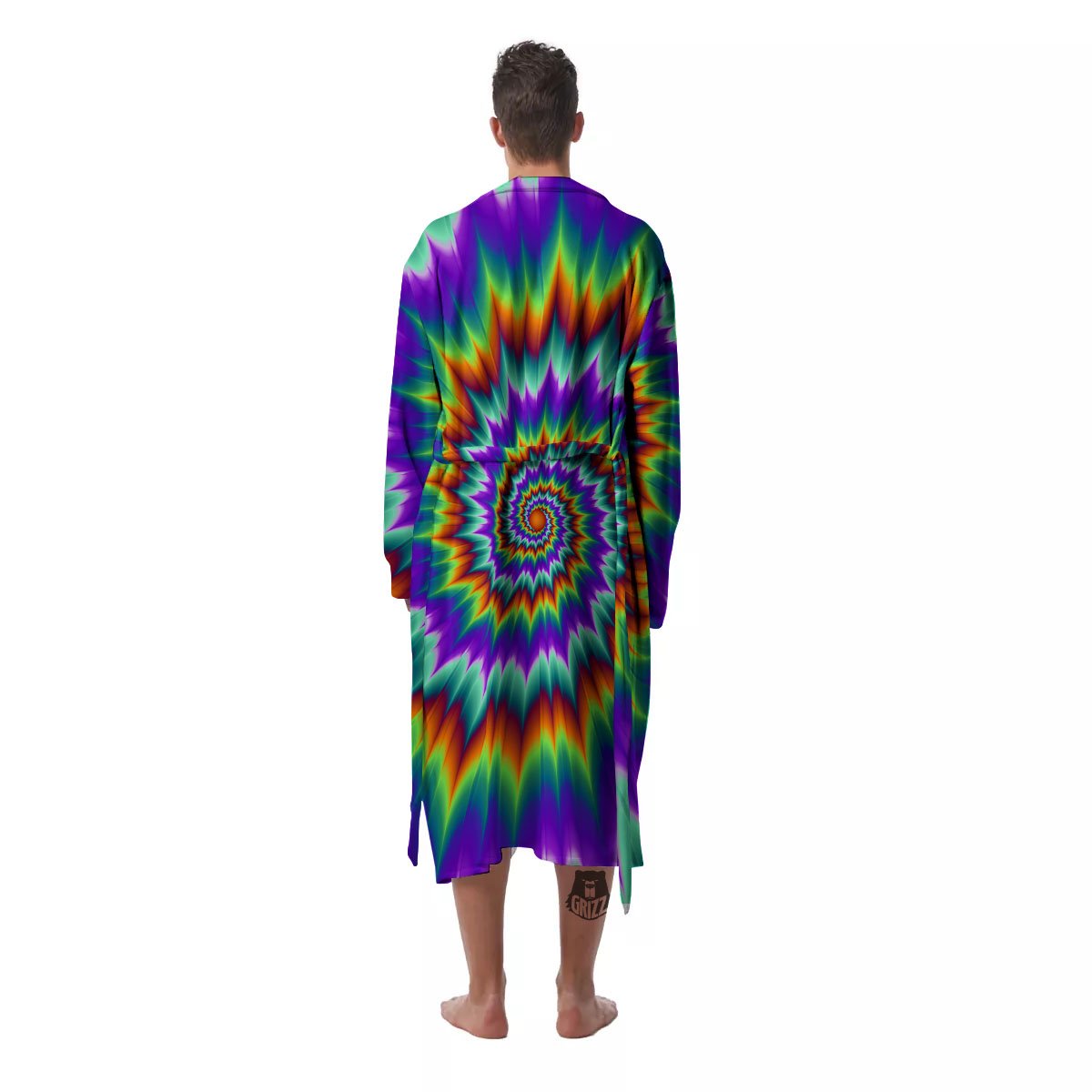 Illusion Optical Psychedelic Spiral Men's Robe-grizzshop