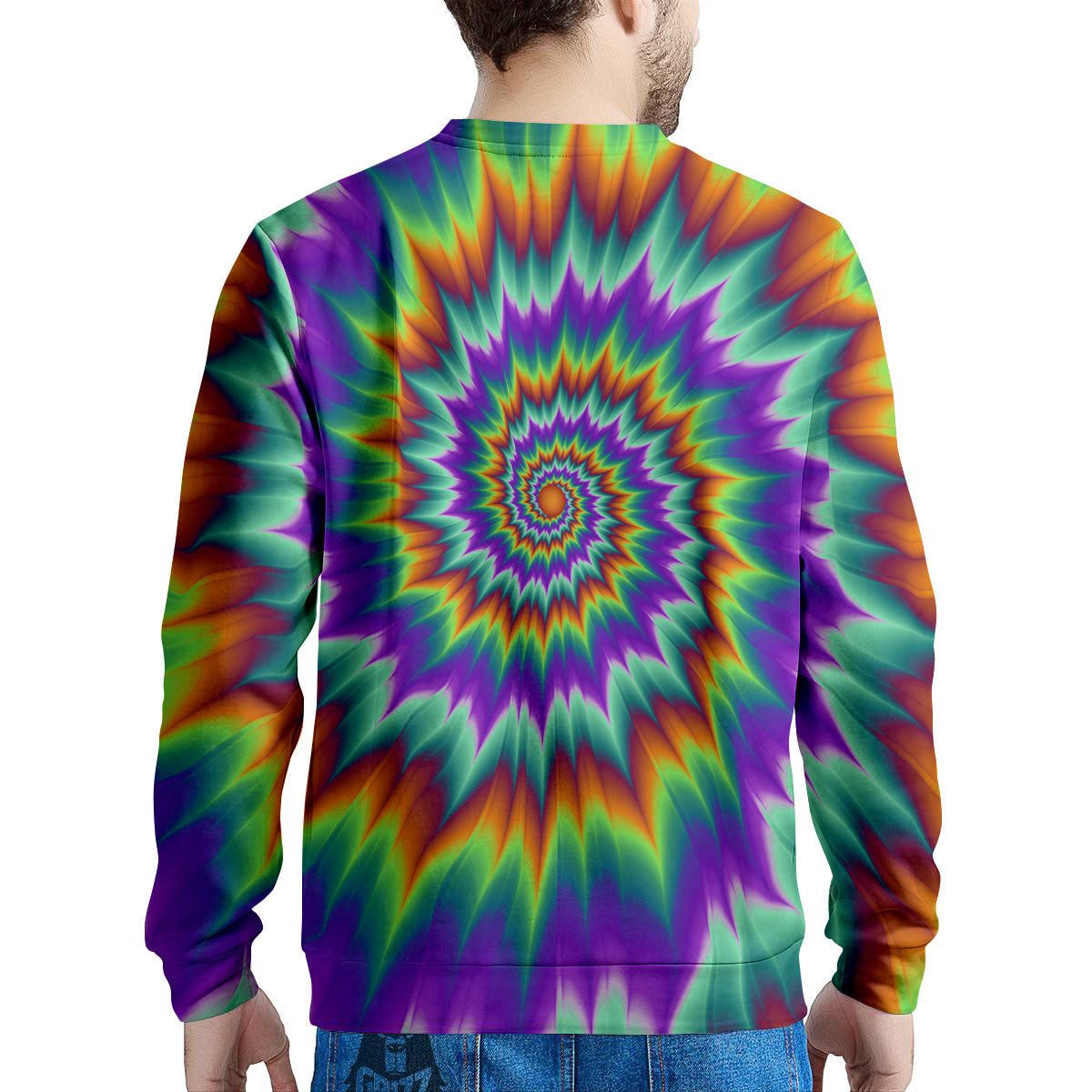 Illusion Optical Psychedelic Spiral Men's Sweatshirt-grizzshop