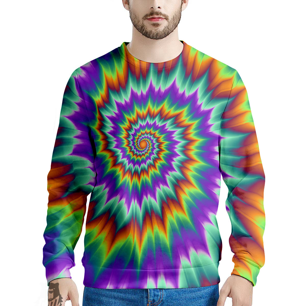 Illusion Optical Psychedelic Spiral Men's Sweatshirt-grizzshop