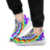 Illusion Optical Psychedelic Spiral White Athletic Shoes-grizzshop