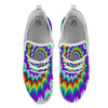 Illusion Optical Psychedelic Spiral White Athletic Shoes-grizzshop