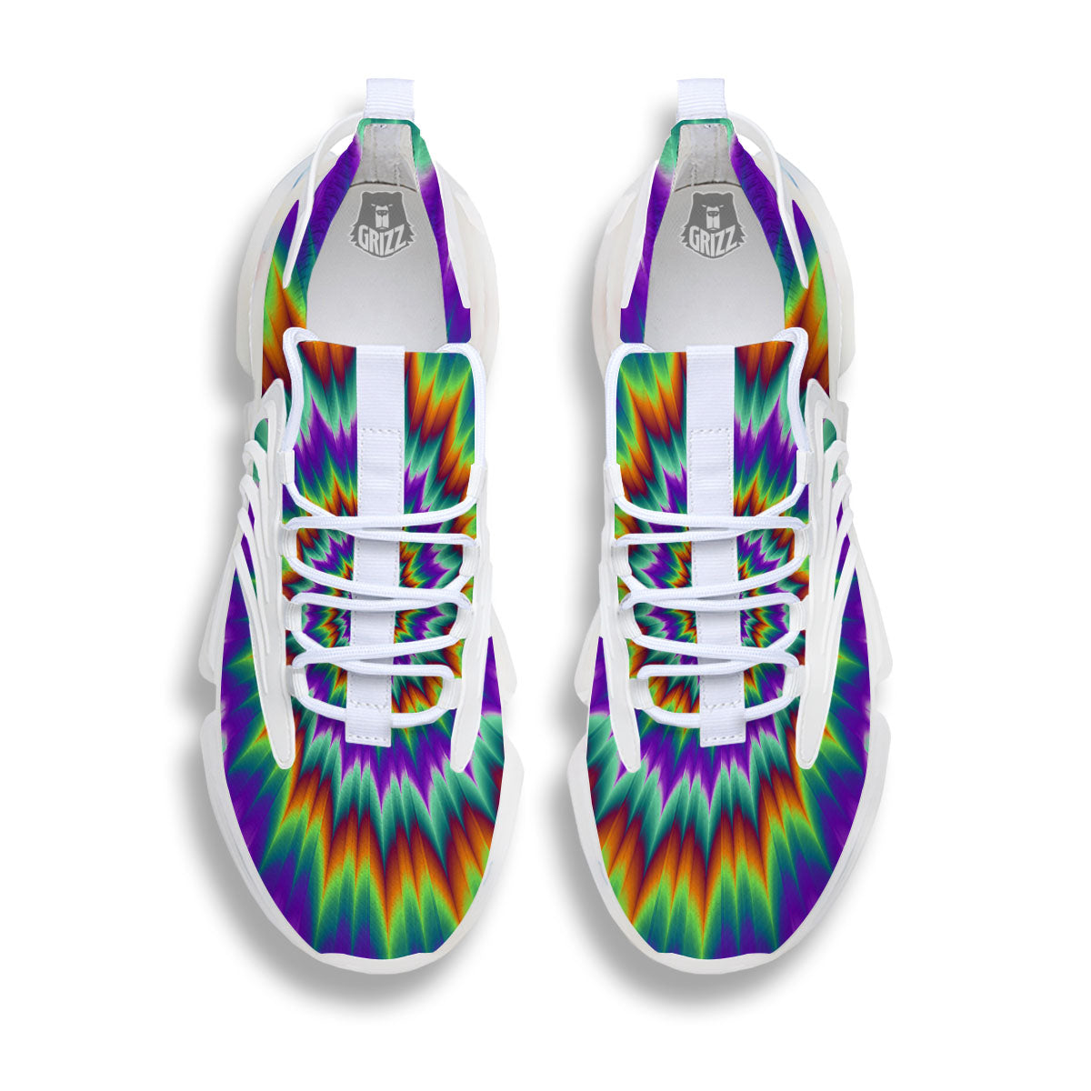 Illusion Optical Psychedelic Spiral White Gym Shoes-grizzshop