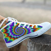 Illusion Optical Psychedelic Spiral White High Top Shoes-grizzshop