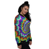 Illusion Optical Psychedelic Spiral Women's Bomber Jacket-grizzshop