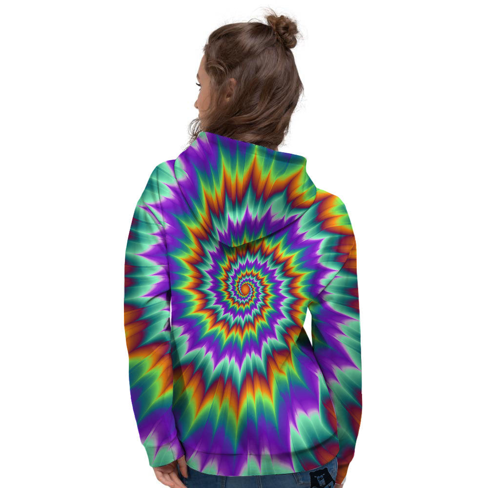 Illusion Optical Psychedelic Spiral Women's Hoodie-grizzshop