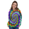 Illusion Optical Psychedelic Spiral Women's Hoodie-grizzshop