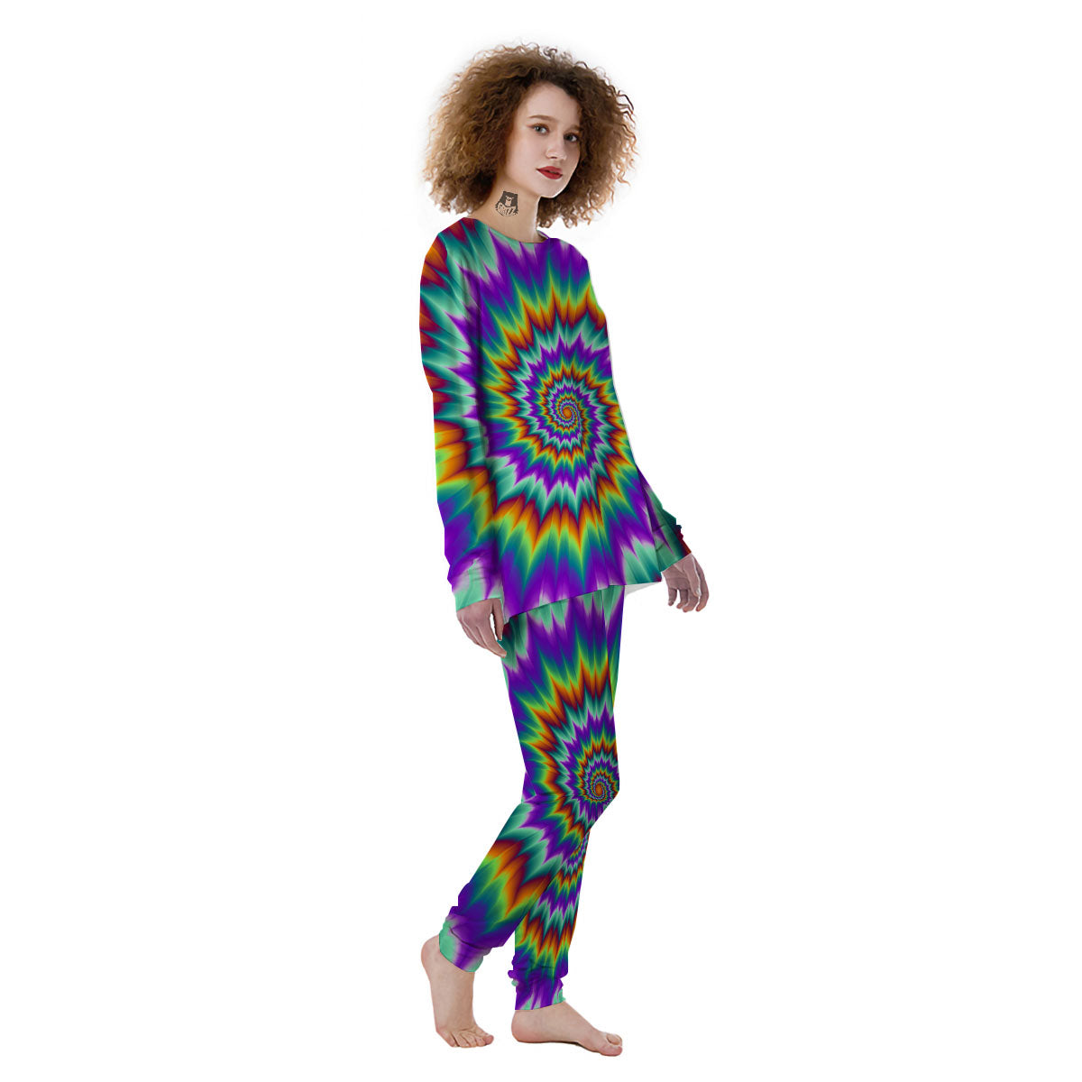 Illusion Optical Psychedelic Spiral Women's Pajamas-grizzshop