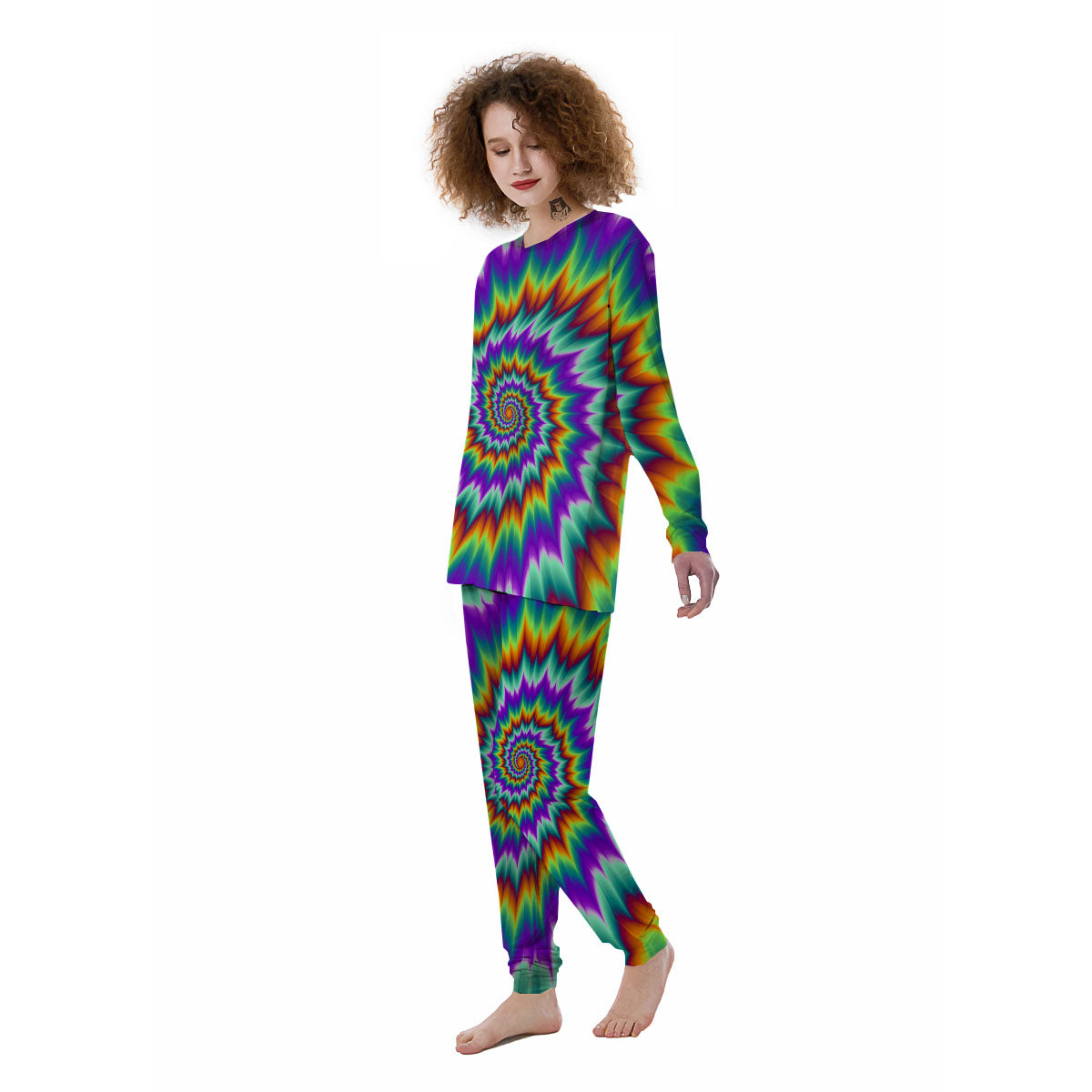 Illusion Optical Psychedelic Spiral Women's Pajamas-grizzshop