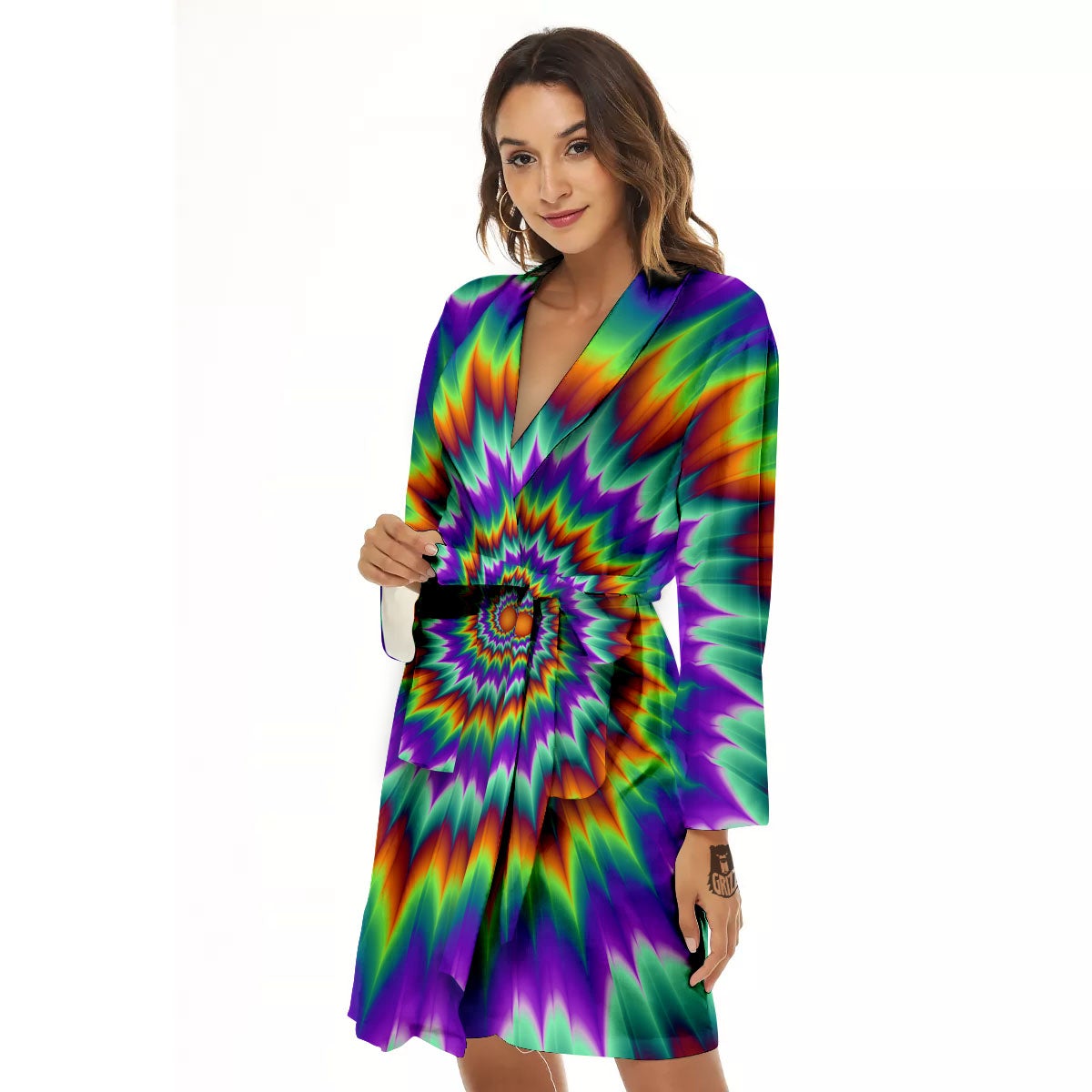 Illusion Optical Psychedelic Spiral Women's Robe-grizzshop