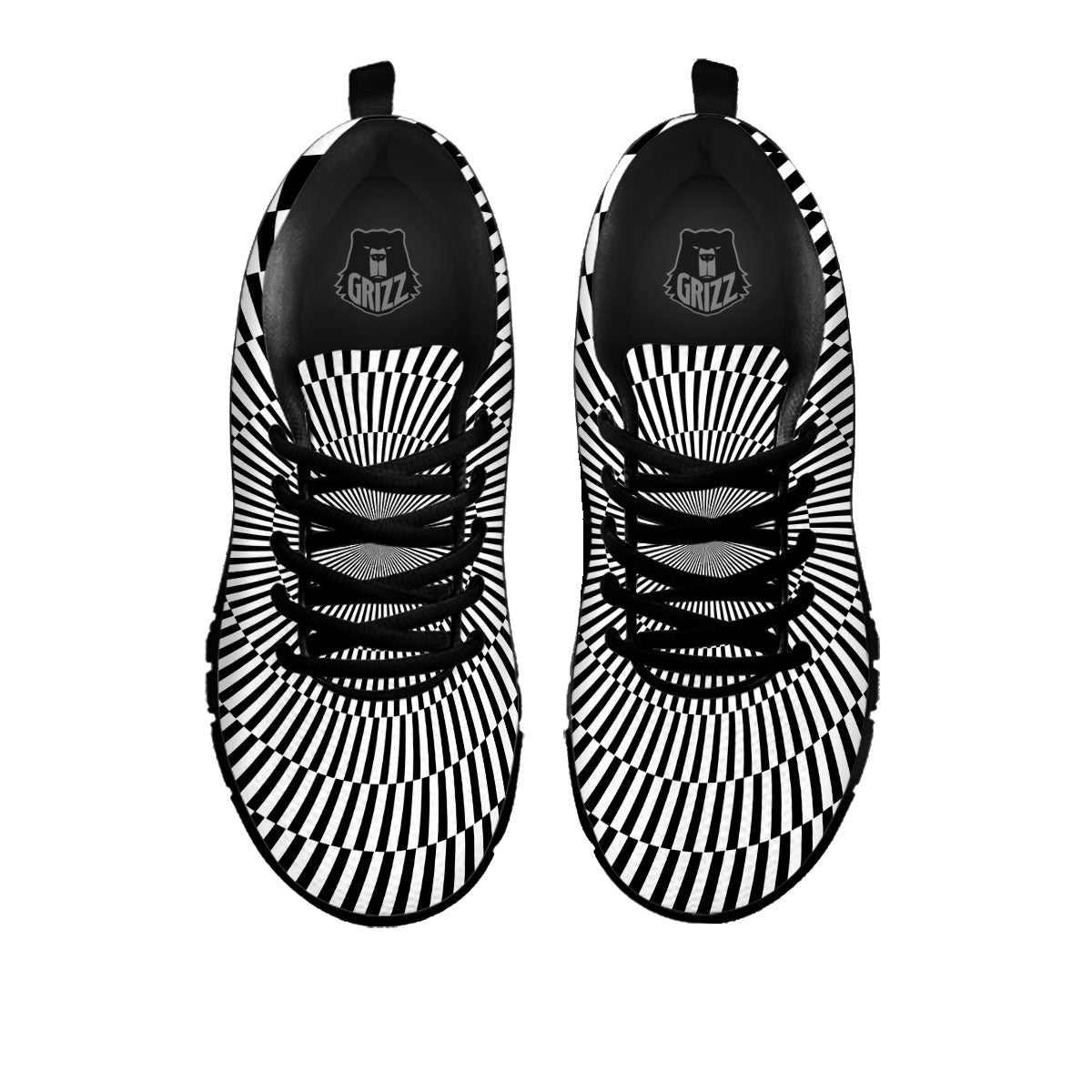 Illusion Optical Psychedelic Web Black Sneaker-grizzshop