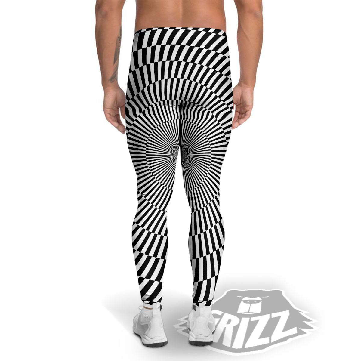 Illusion Optical Psychedelic Web Men's Leggings-grizzshop