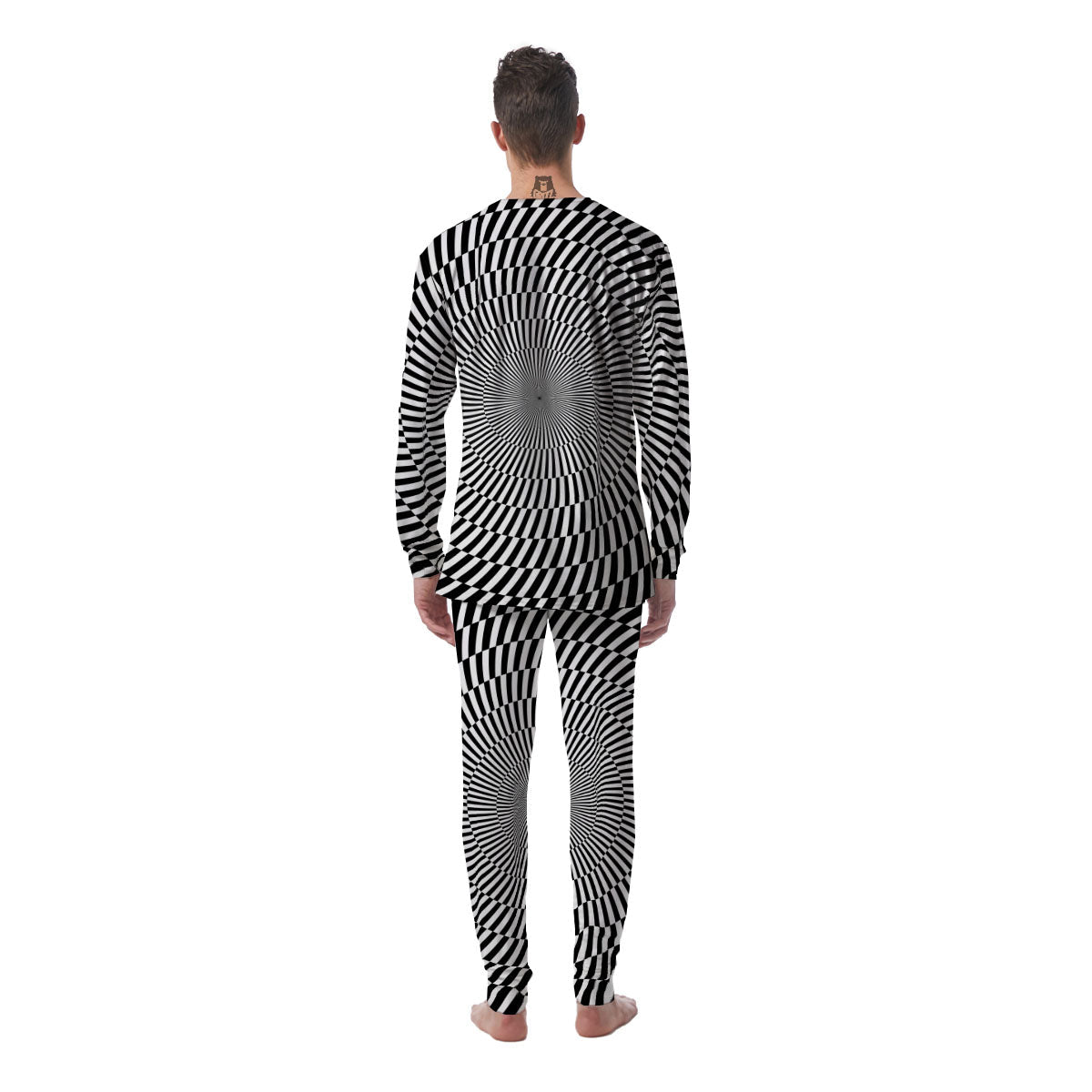 Illusion Optical Psychedelic Web Men's Pajamas-grizzshop