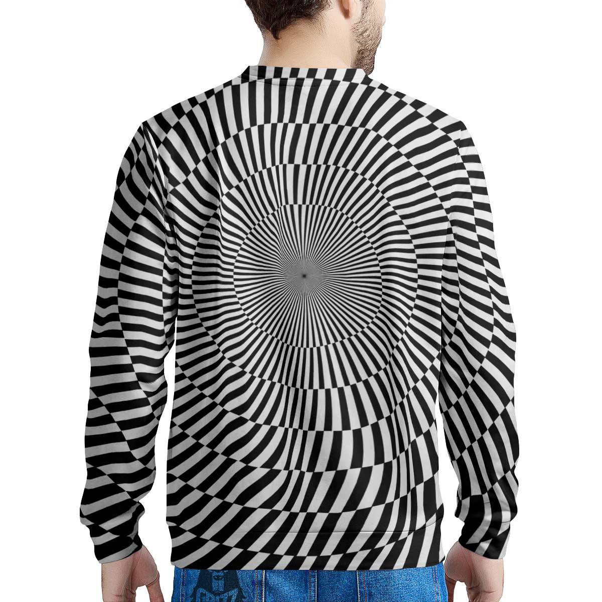 Illusion Optical Psychedelic Web Men's Sweatshirt-grizzshop