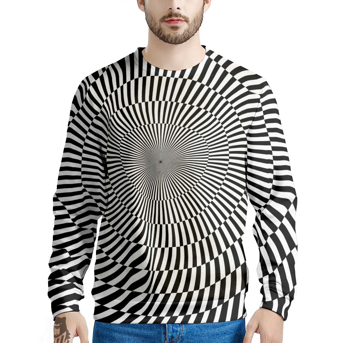 Illusion Optical Psychedelic Web Men's Sweatshirt-grizzshop