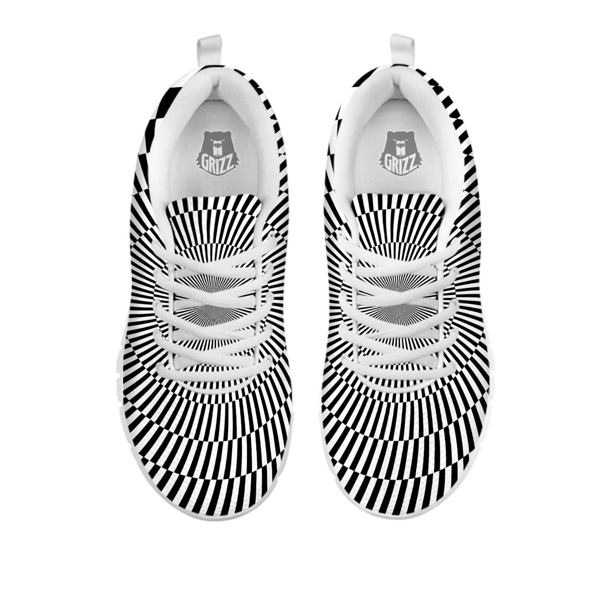 Illusion Optical Psychedelic Web White Sneaker-grizzshop