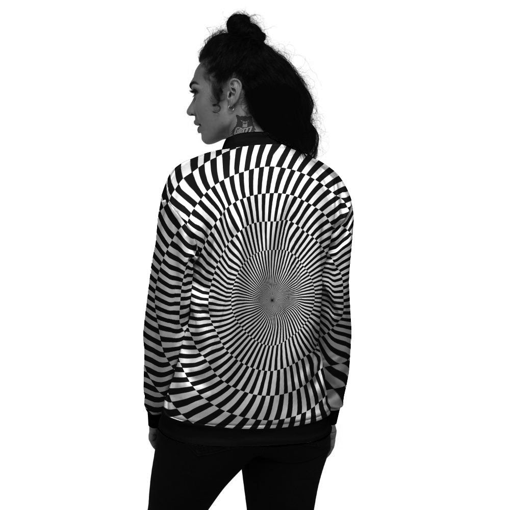 Illusion Optical Psychedelic Web Women's Bomber Jacket-grizzshop