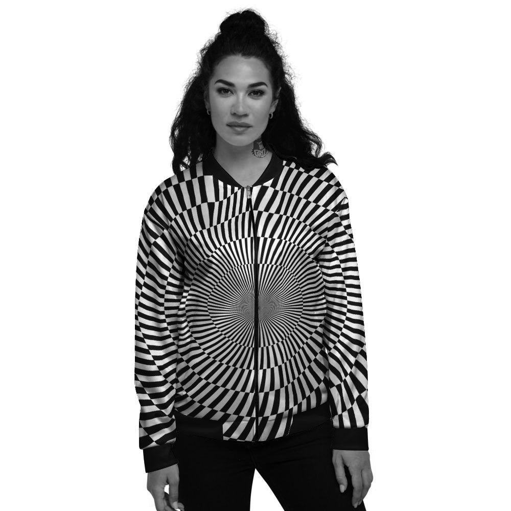 Illusion Optical Psychedelic Web Women's Bomber Jacket-grizzshop