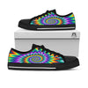 Illusion Optical Rave Psychedelic Black Low Top Shoes-grizzshop