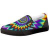 Illusion Optical Rave Psychedelic Black Slip On Shoes-grizzshop