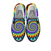 Illusion Optical Rave Psychedelic Black Slip On Shoes-grizzshop