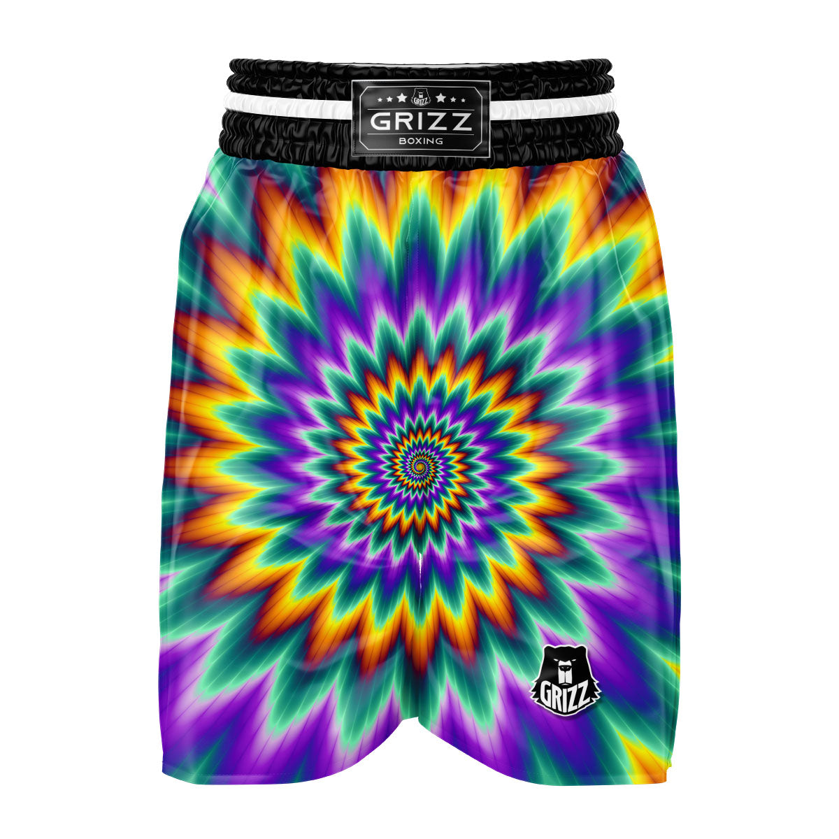 Illusion Optical Rave Psychedelic Boxing Shorts-grizzshop