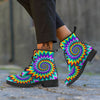 Illusion Optical Rave Psychedelic Leather Boots-grizzshop