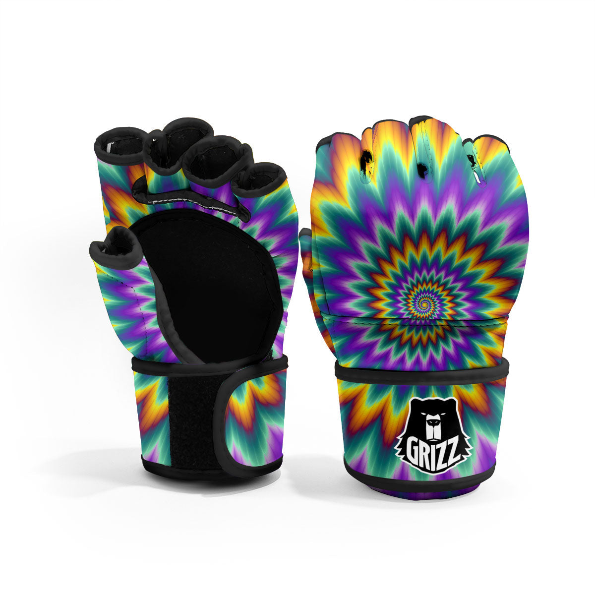 Illusion Optical Rave Psychedelic MMA Gloves-grizzshop