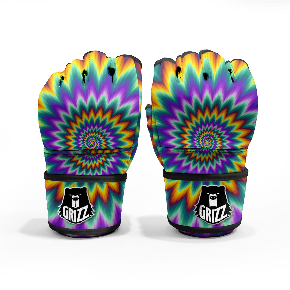 Illusion Optical Rave Psychedelic MMA Gloves-grizzshop