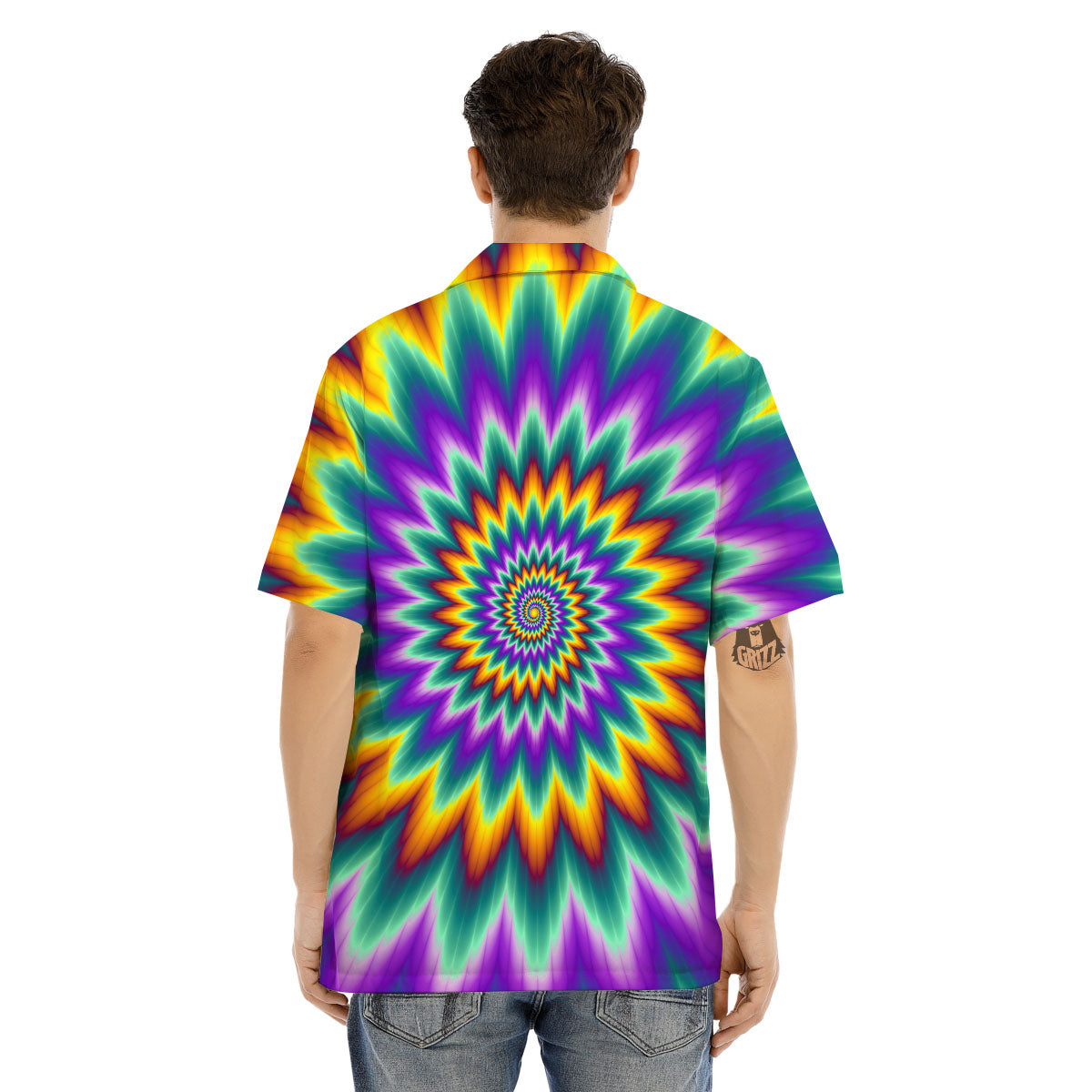 Illusion Optical Rave Psychedelic Men's Hawaiian Shirt-grizzshop