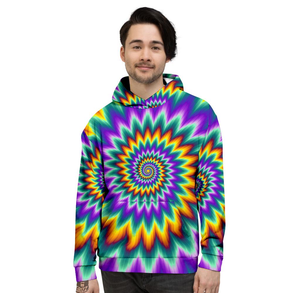 Illusion Optical Rave Psychedelic Men's Hoodie-grizzshop