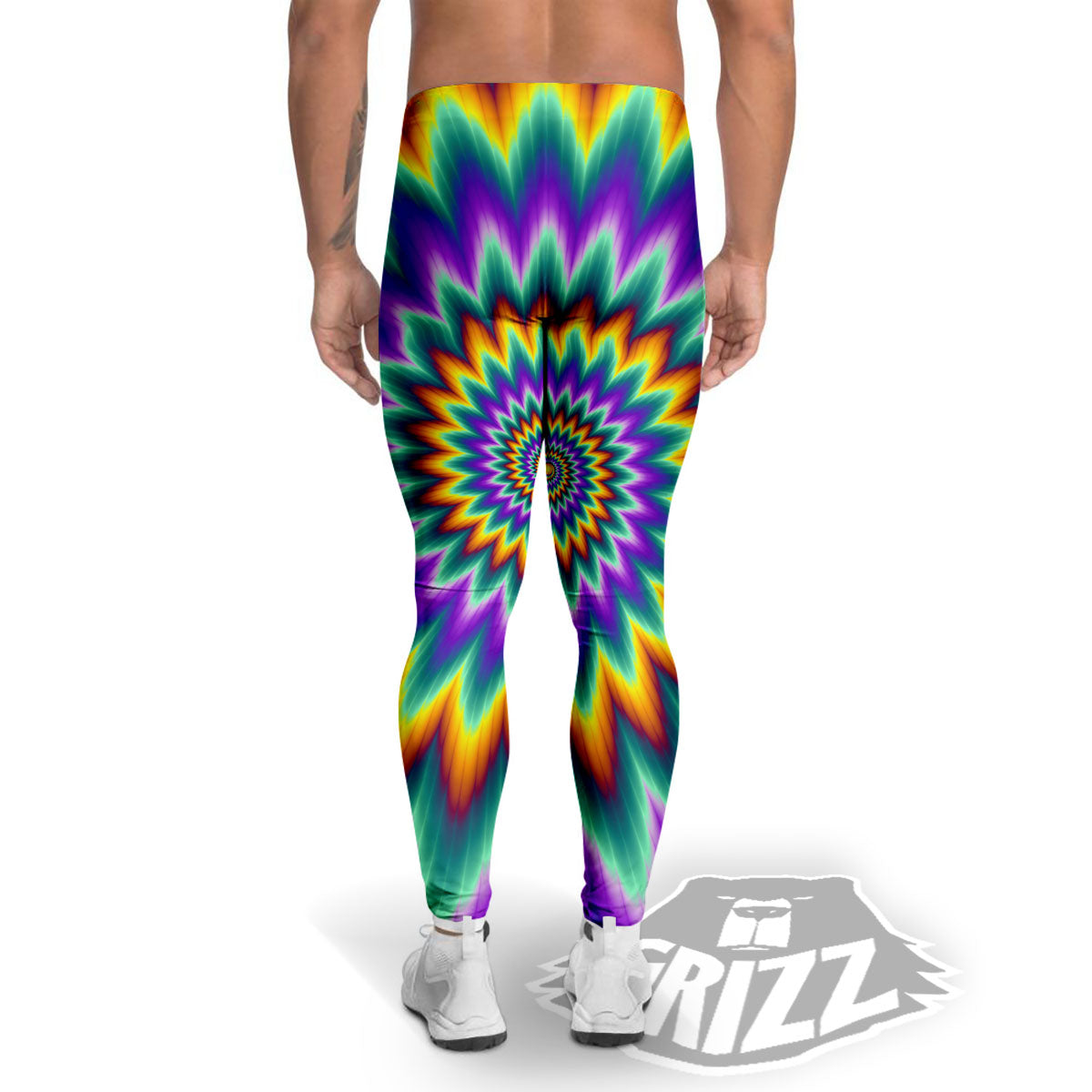 Illusion Optical Rave Psychedelic Men's Leggings-grizzshop