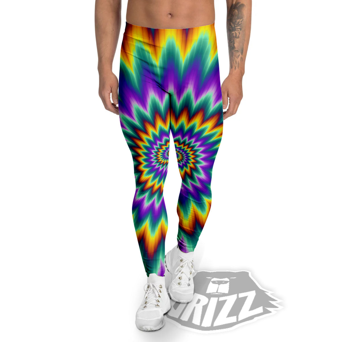 Illusion Optical Rave Psychedelic Men's Leggings-grizzshop
