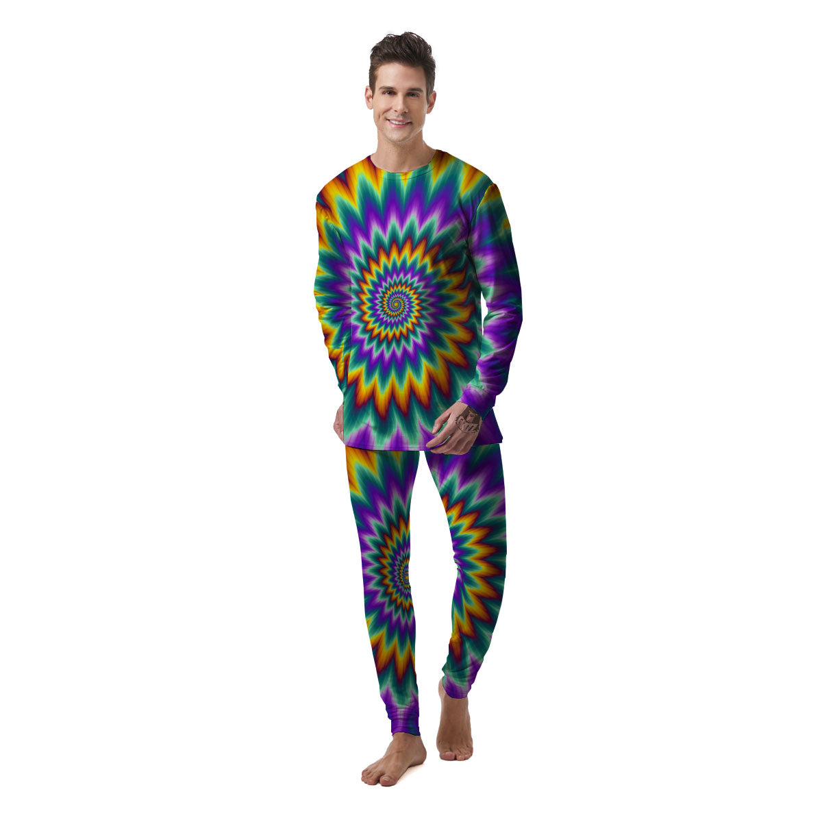 Illusion Optical Rave Psychedelic Men's Pajamas-grizzshop