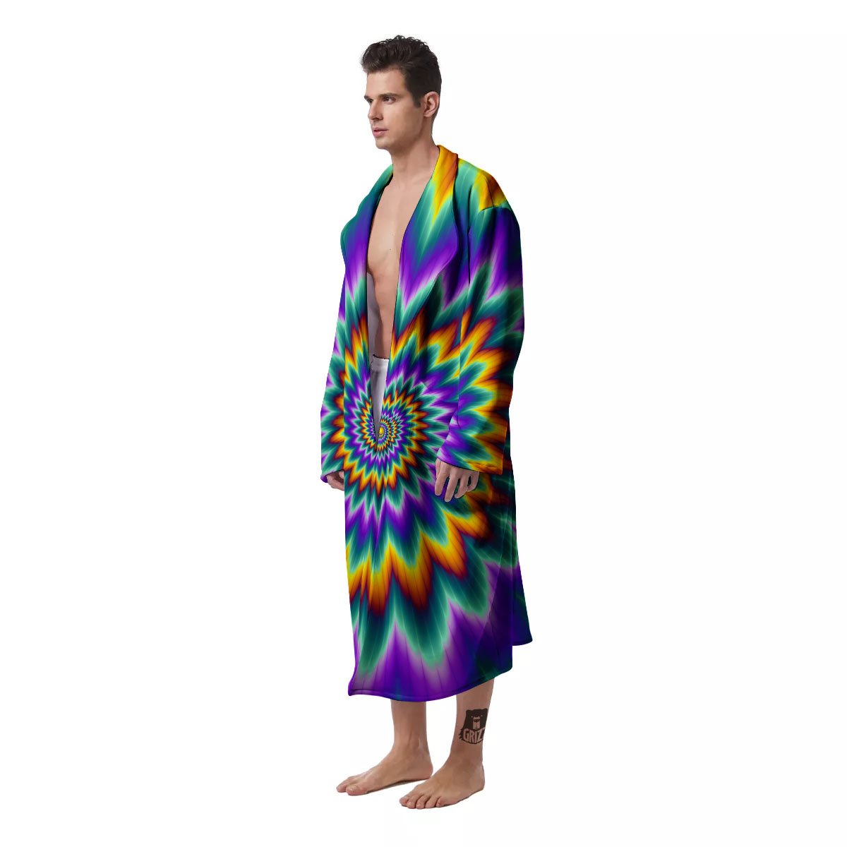 Illusion Optical Rave Psychedelic Men's Robe-grizzshop