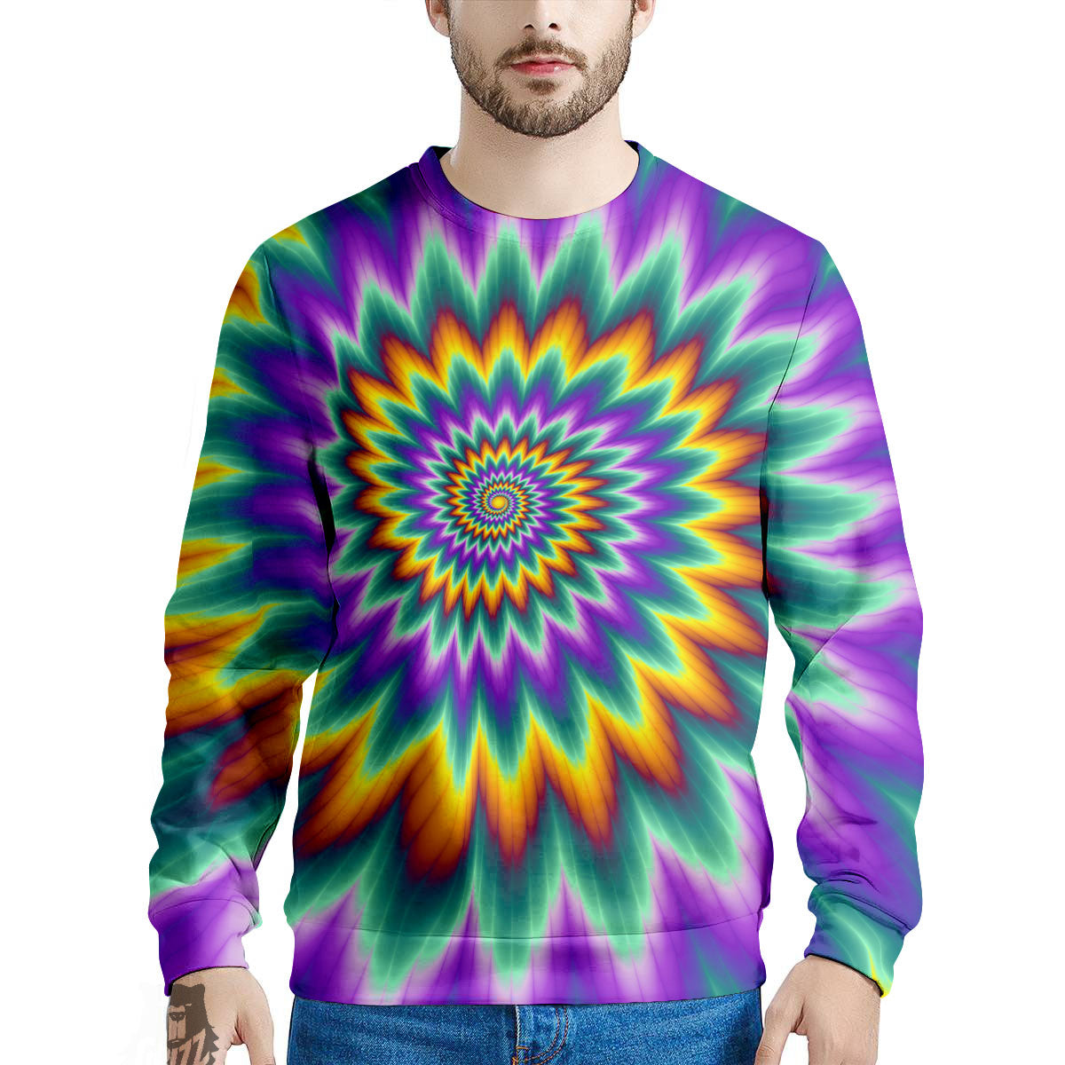 Illusion Optical Rave Psychedelic Men's Sweatshirt-grizzshop
