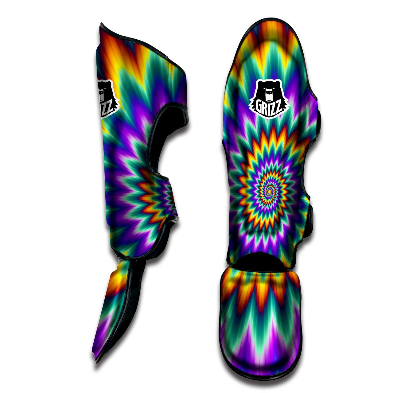 Illusion Optical Rave Psychedelic Muay Thai Shin Guards-grizzshop