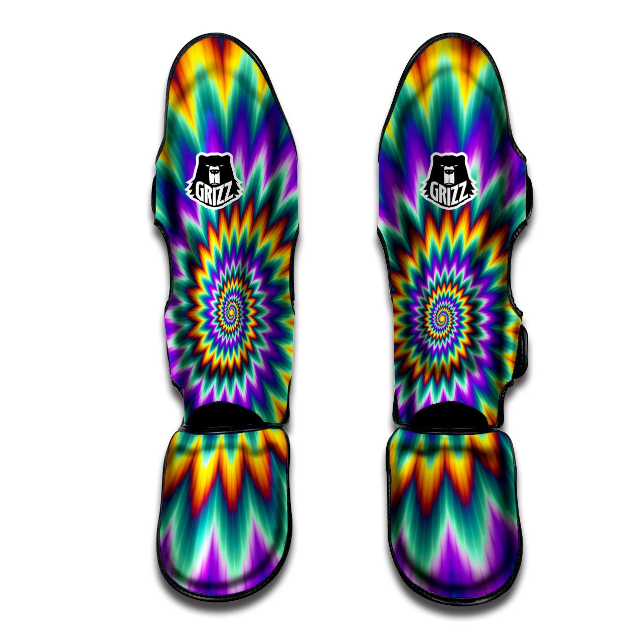 Illusion Optical Rave Psychedelic Muay Thai Shin Guards-grizzshop