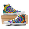 Illusion Optical Rave Psychedelic White High Top Shoes-grizzshop