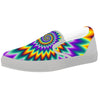 Illusion Optical Rave Psychedelic White Slip On Shoes-grizzshop