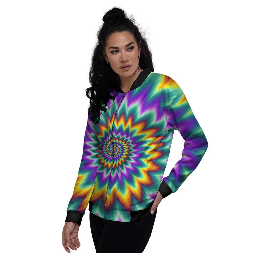 Illusion Optical Rave Psychedelic Women's Bomber Jacket-grizzshop