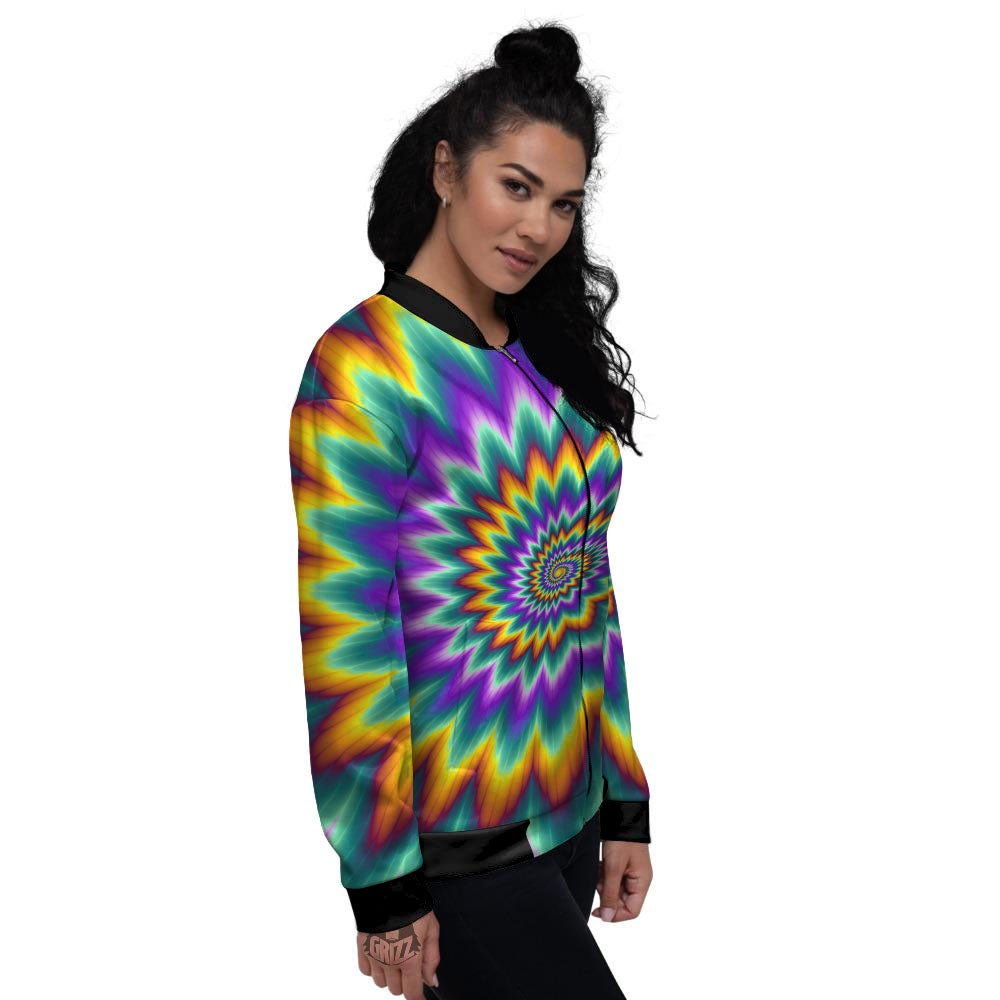 Illusion Optical Rave Psychedelic Women's Bomber Jacket-grizzshop