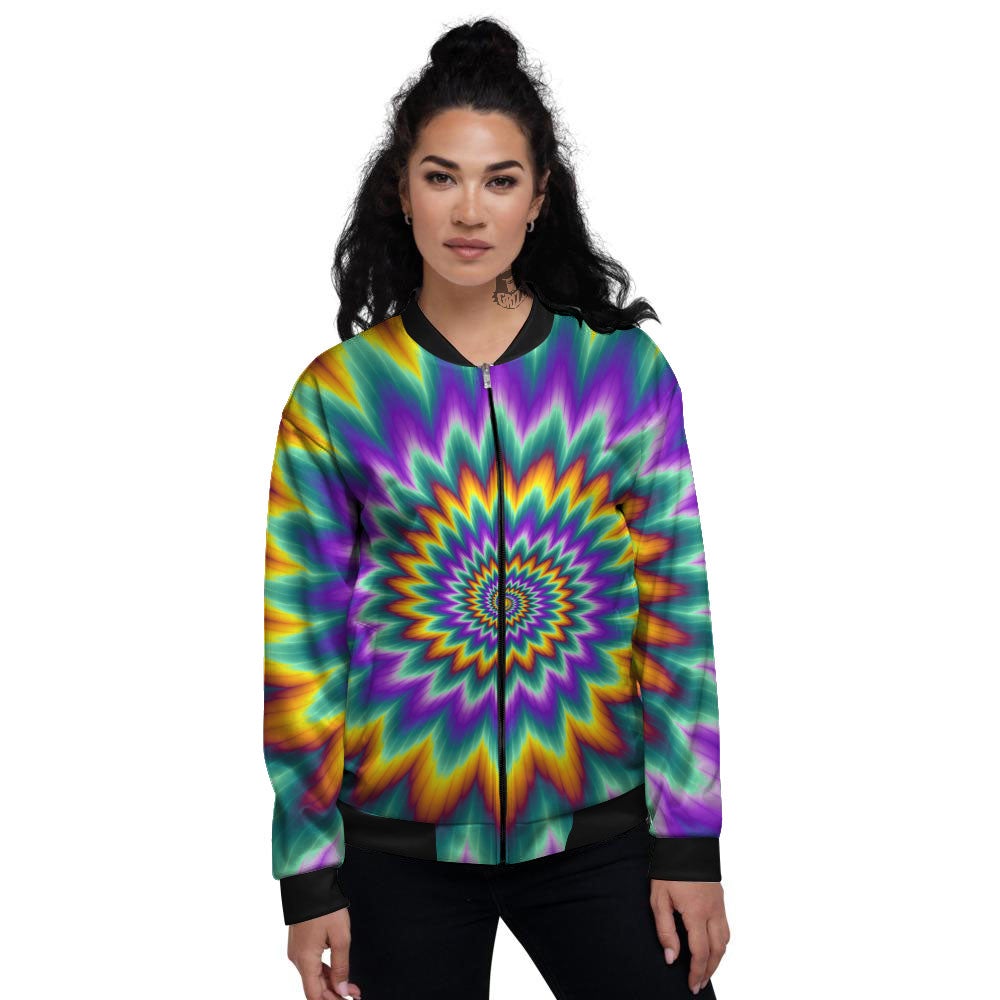 Illusion Optical Rave Psychedelic Women's Bomber Jacket-grizzshop