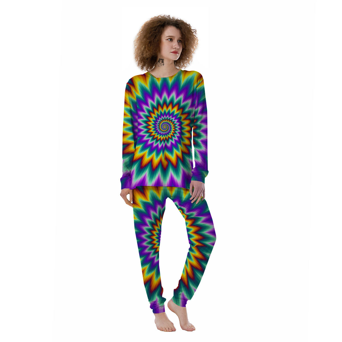 Illusion Optical Rave Psychedelic Women's Pajamas-grizzshop