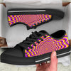 Illusion Optical Wave Psychedelic Black Low Top Shoes-grizzshop