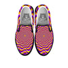 Illusion Optical Wave Psychedelic Black Slip On Shoes-grizzshop