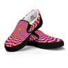 Illusion Optical Wave Psychedelic Black Slip On Shoes-grizzshop