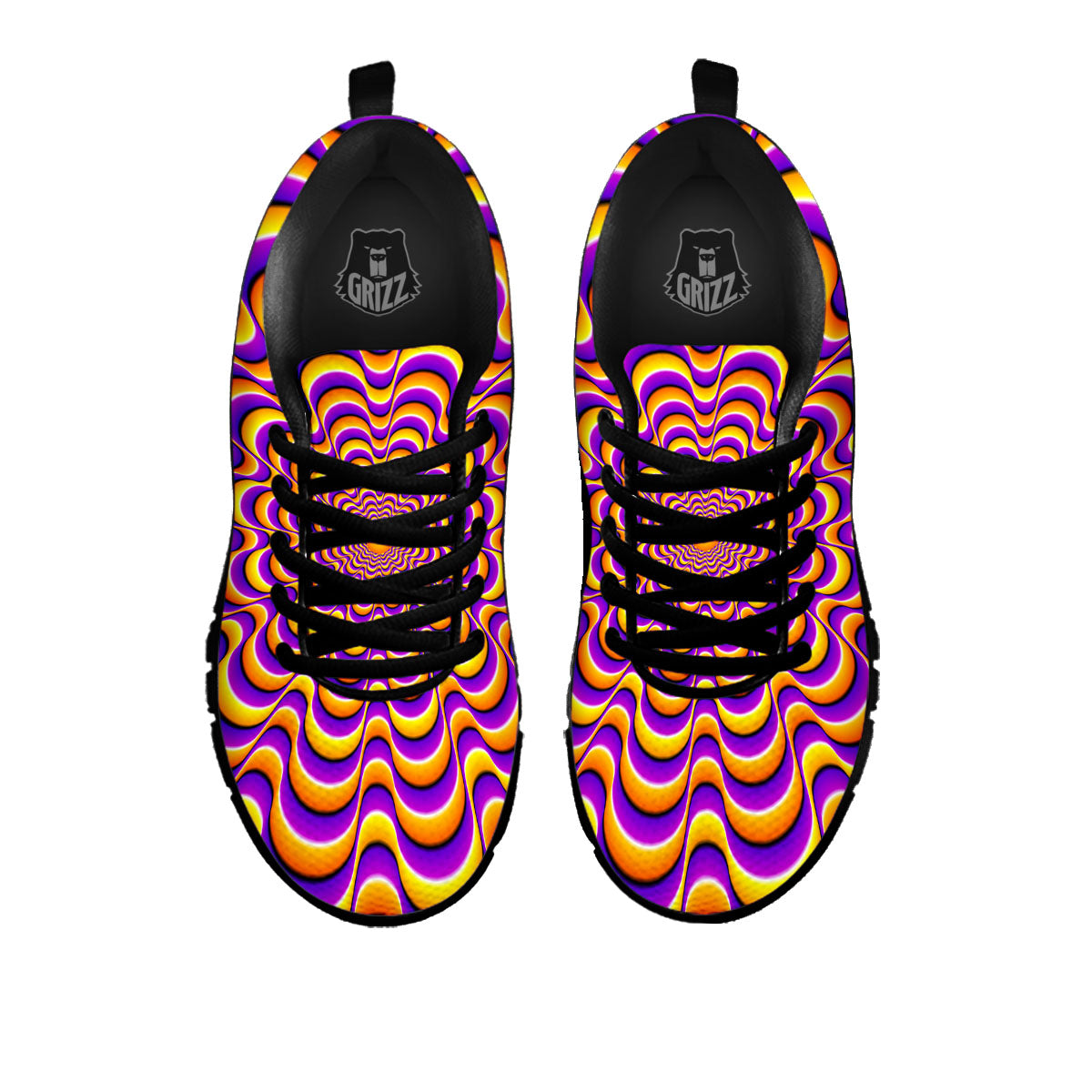 Illusion Optical Wave Psychedelic Black Sneaker-grizzshop